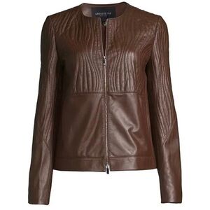Lafayette 148 Leather Harrigan Jacket size 10